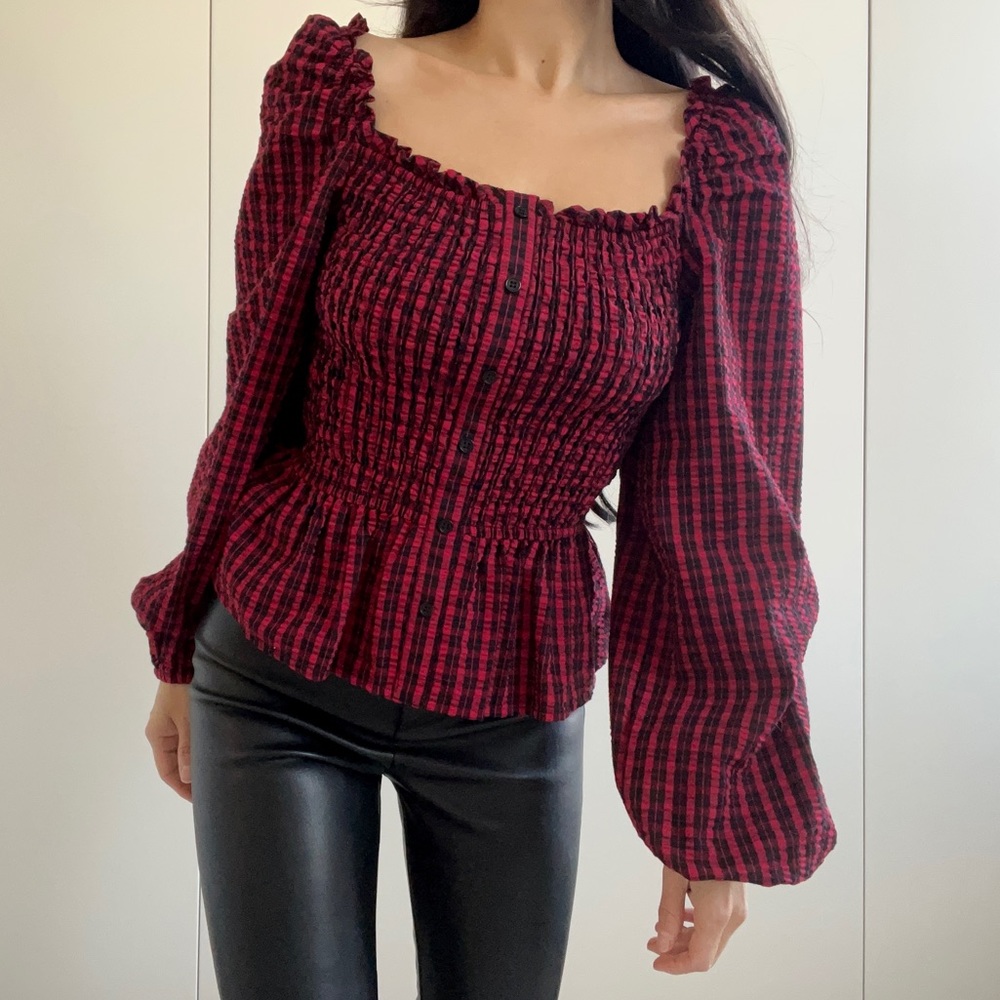 The fifth label tartan peplum top XS